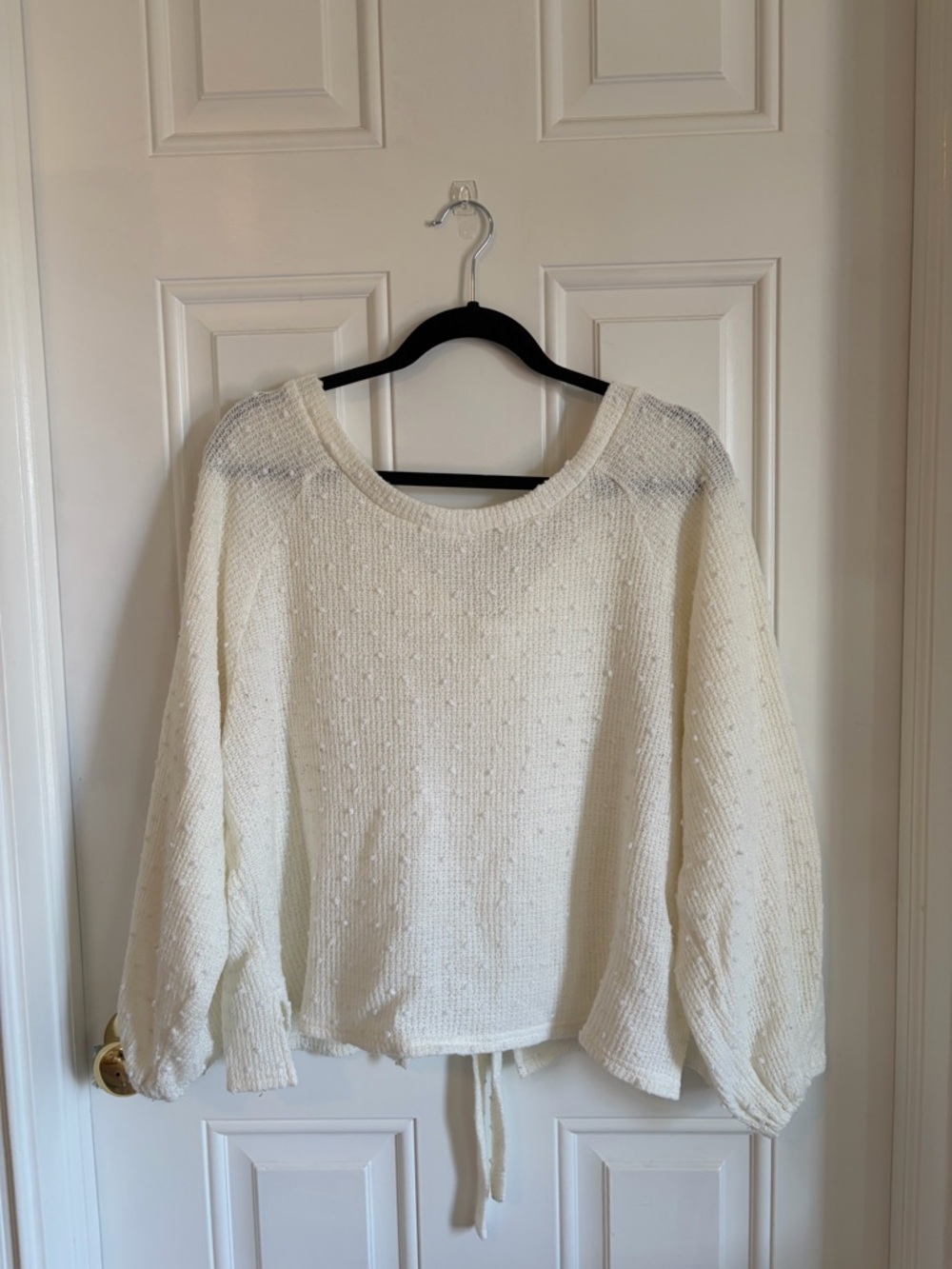 Blu Pepper Cream Knit Top - Textured Pullover